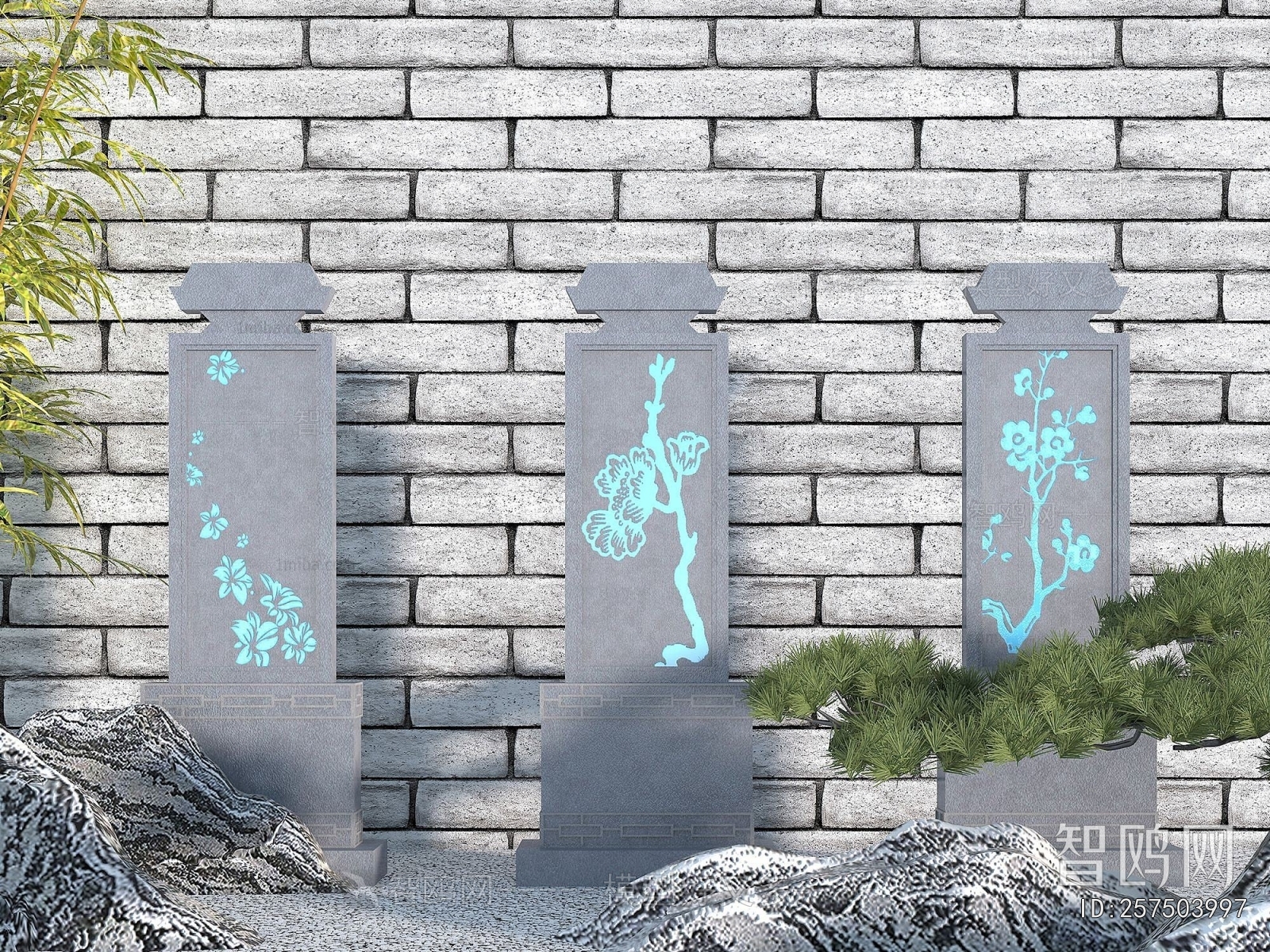 New Chinese Style Sculpture Sketch