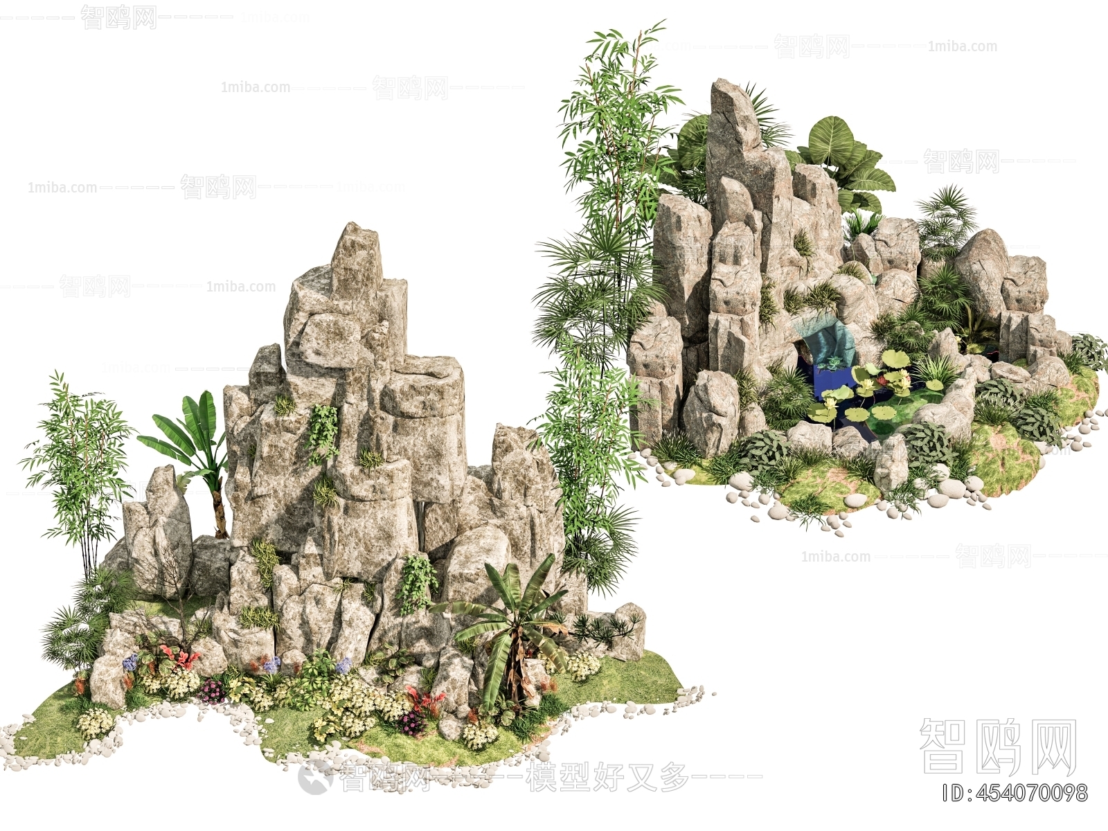 New Chinese Style Rockery Waterscape