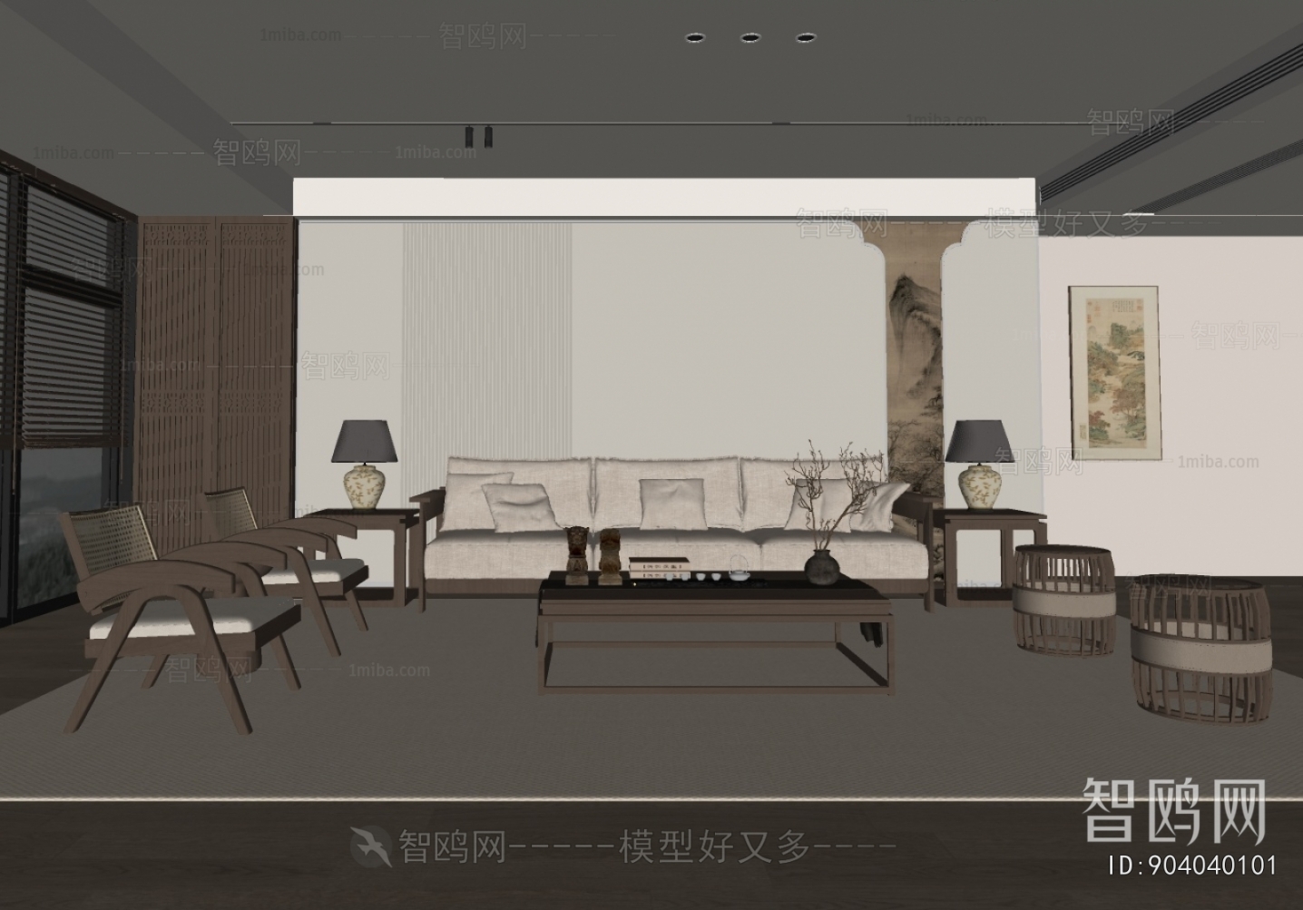 New Chinese Style A Living Room