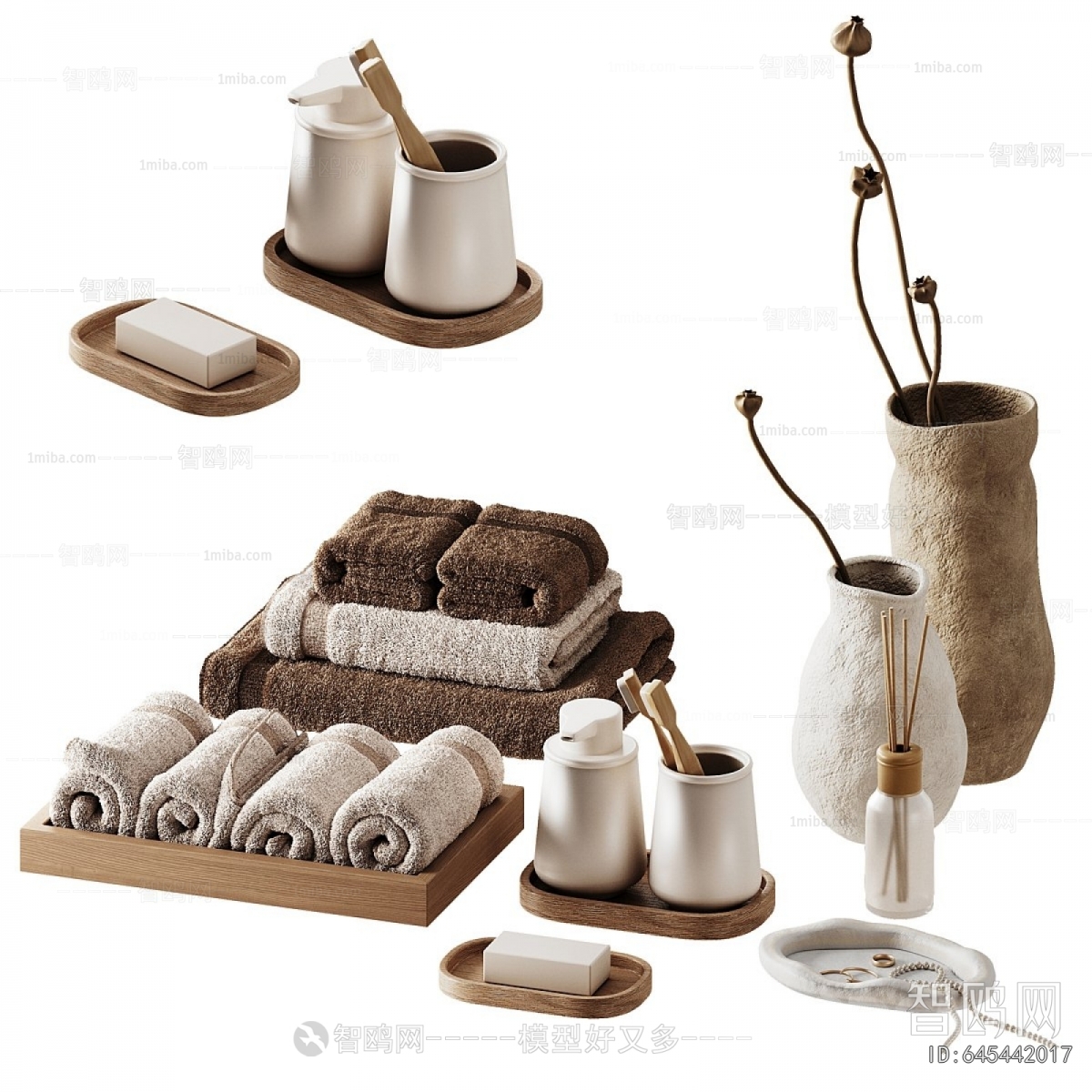 Wabi-sabi Style Bathroom Set