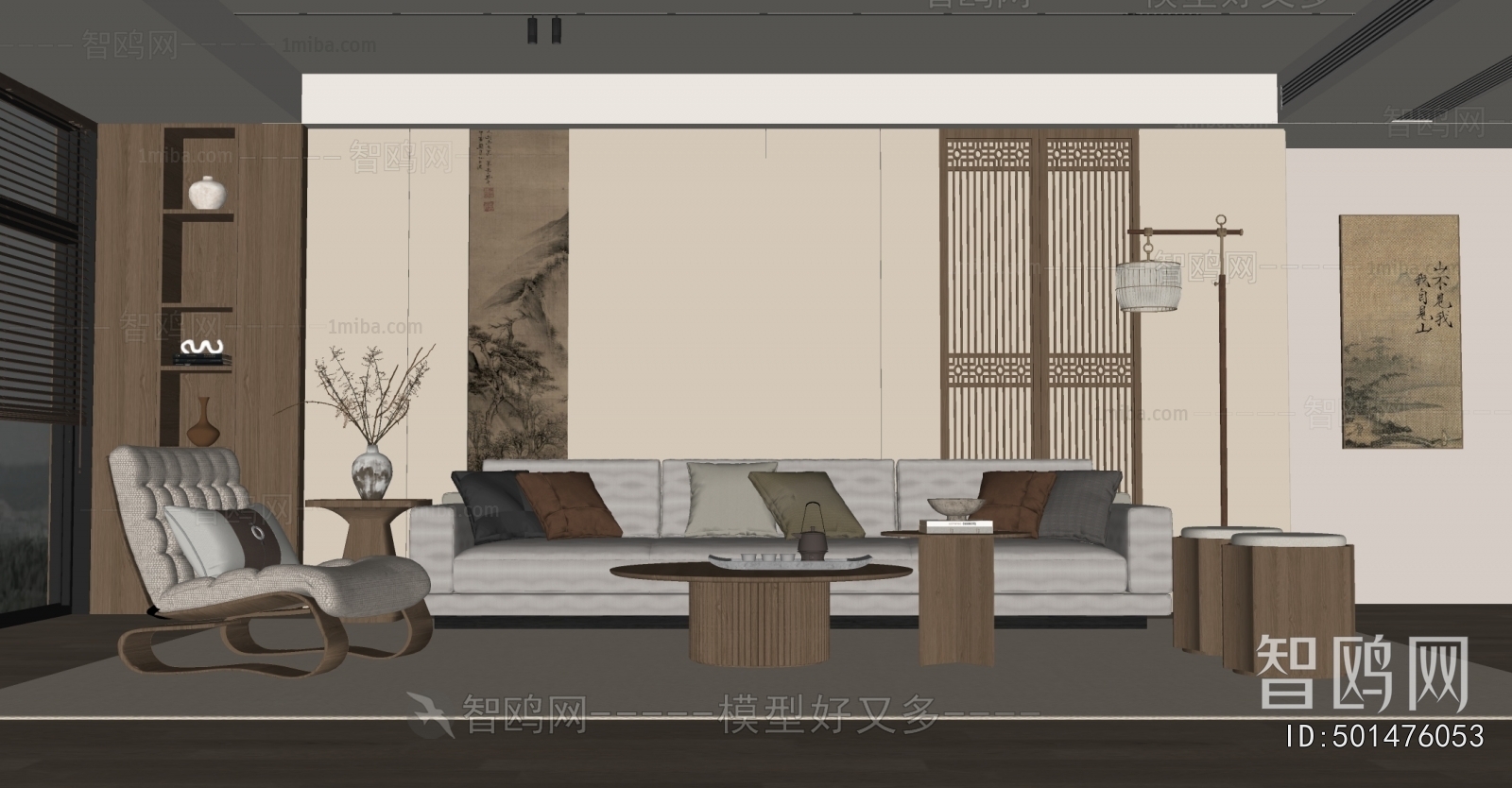 New Chinese Style A Living Room