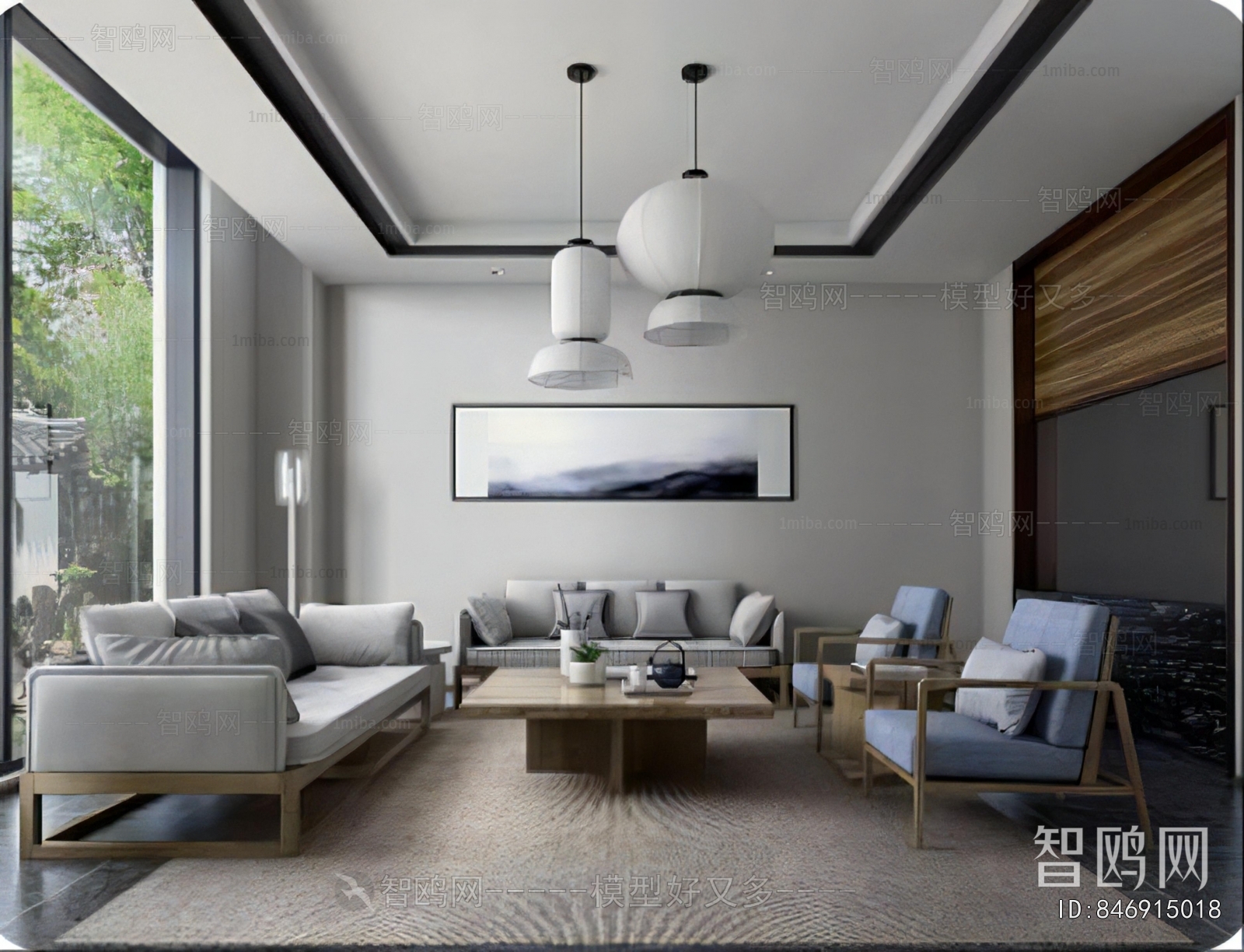 New Chinese Style A Living Room