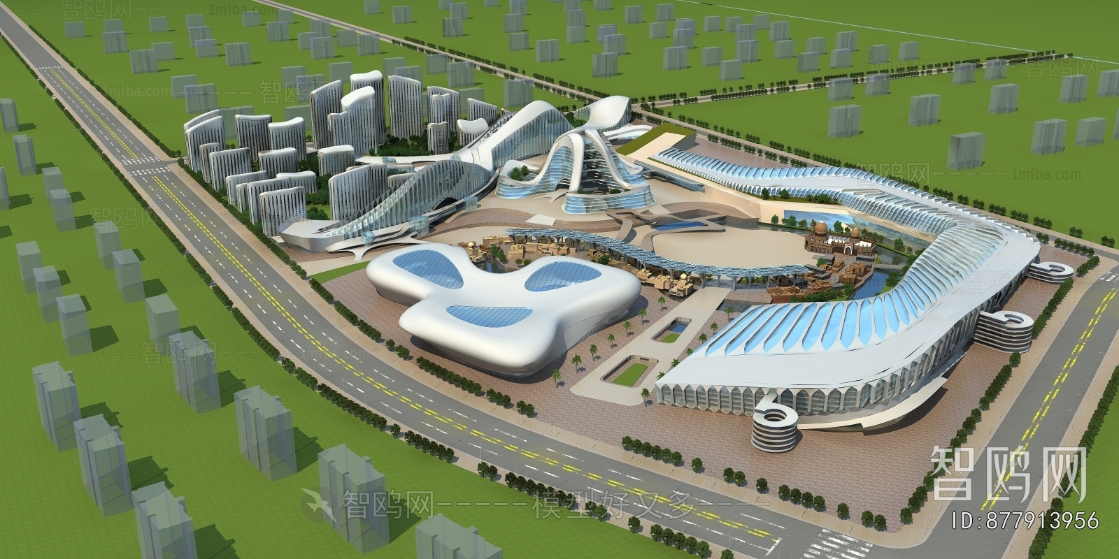 Modern Architectural Bird's-eye View Planning