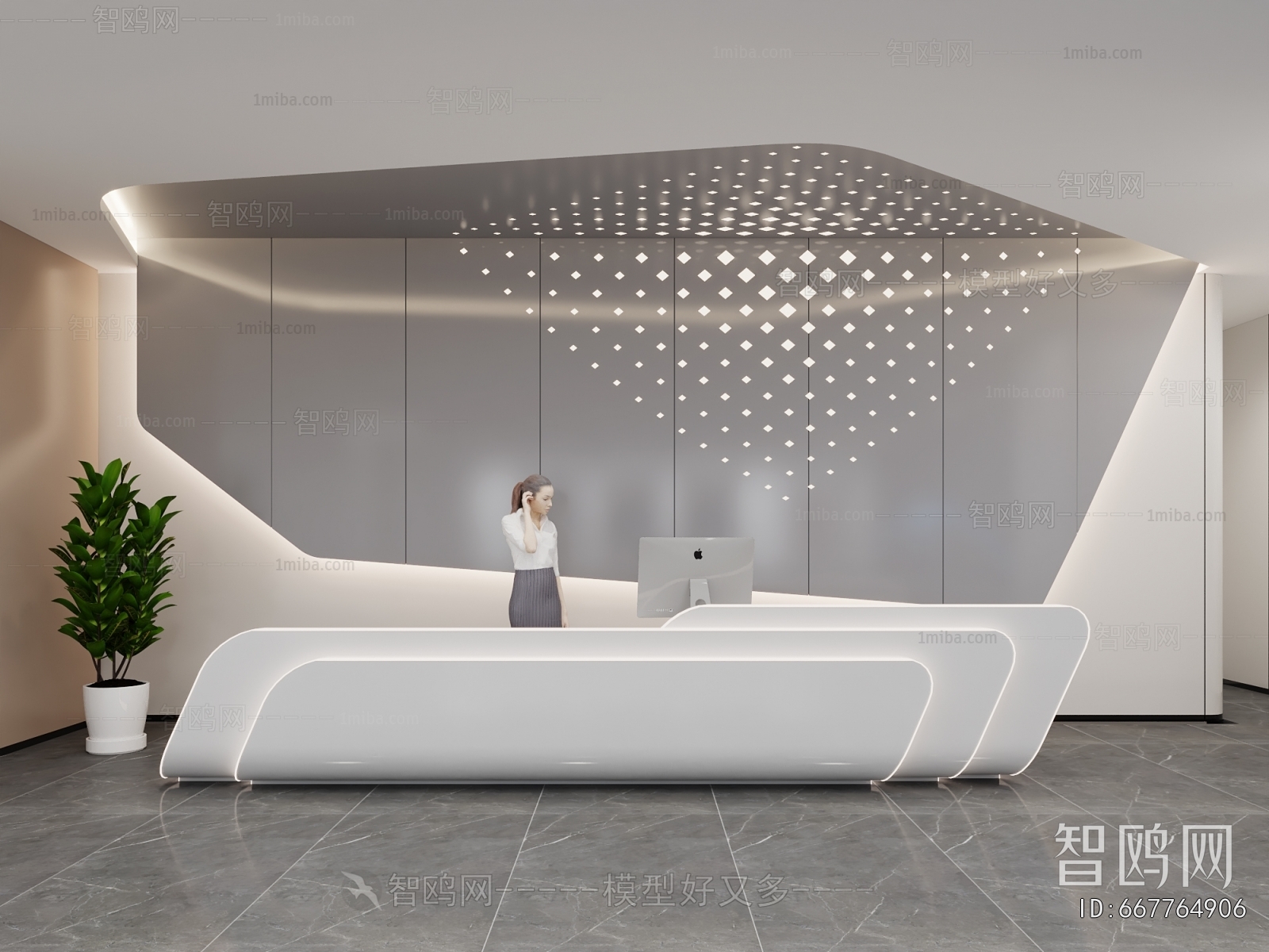 Modern Office Reception Desk
