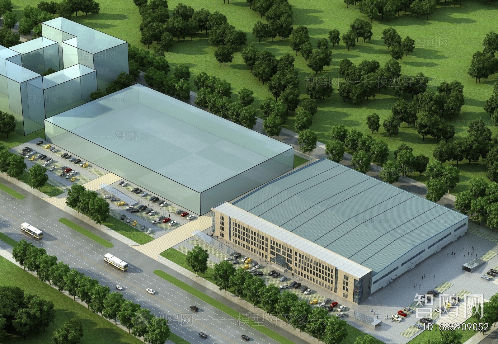 Modern Architectural Bird's-eye View Planning