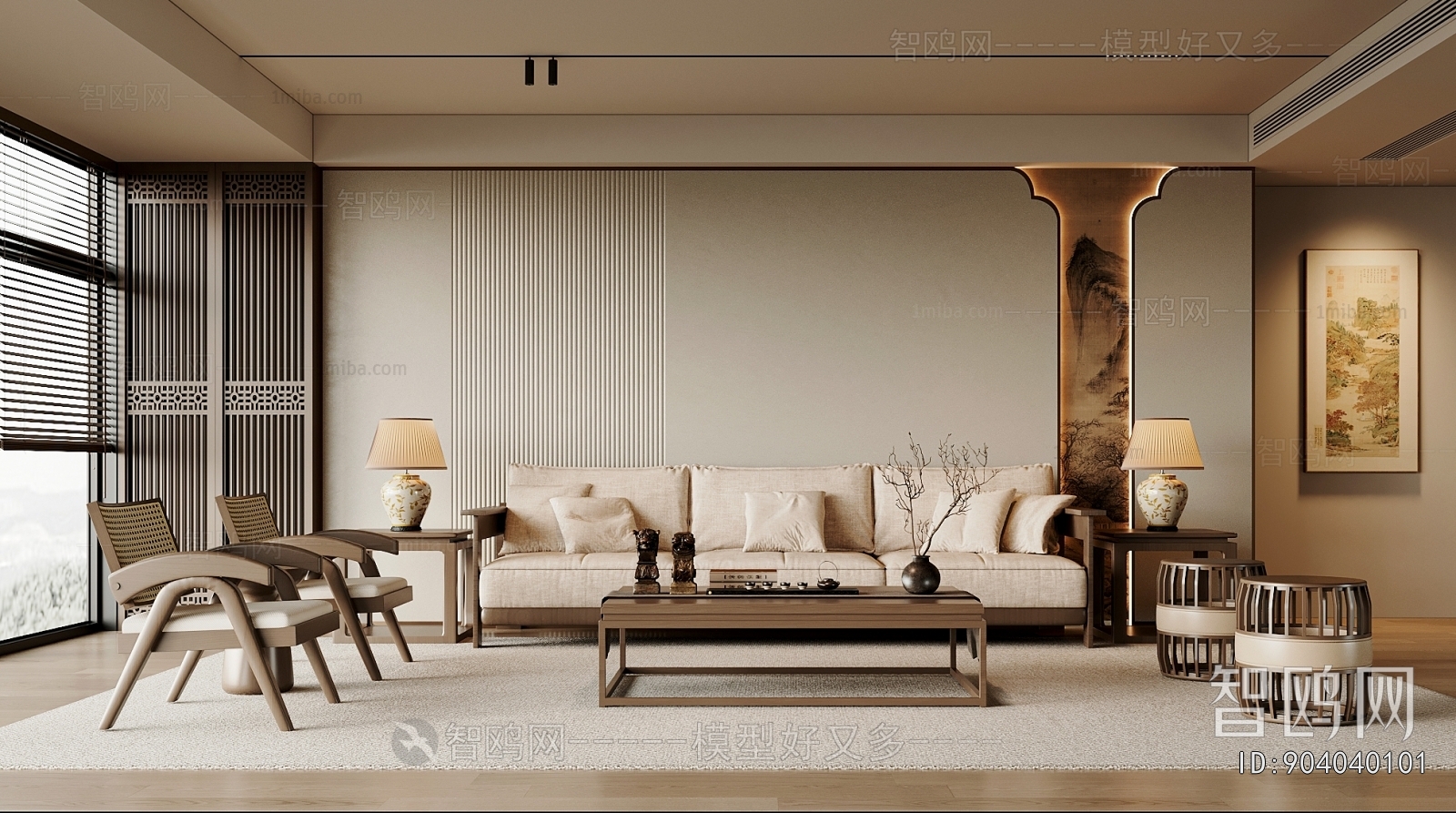 New Chinese Style A Living Room