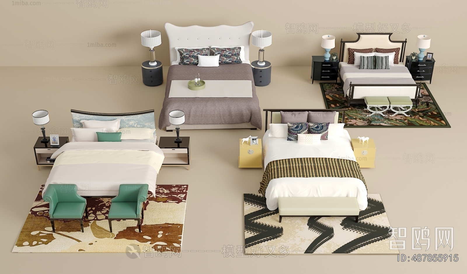 New Chinese Style Double Bed