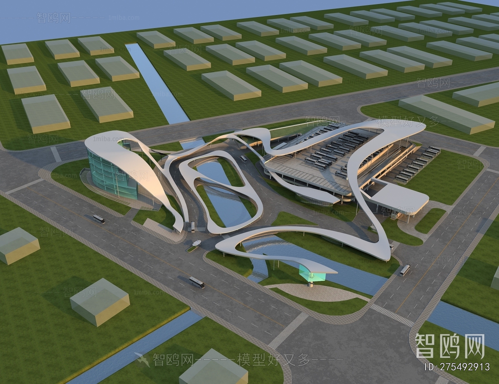 Modern Architectural Bird's-eye View Planning