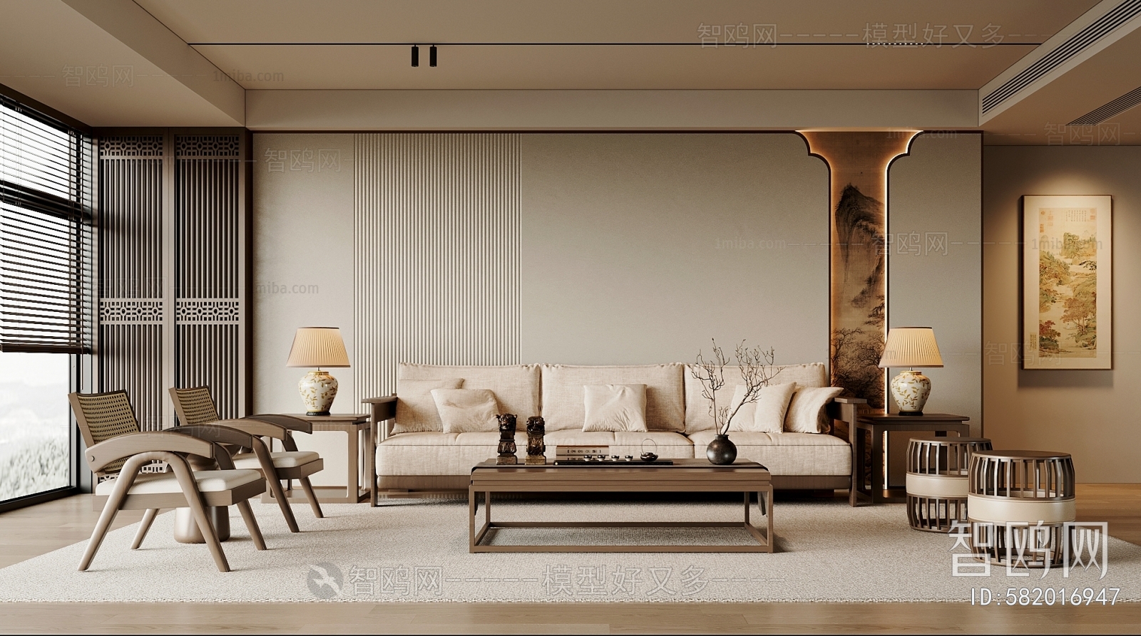 New Chinese Style A Living Room