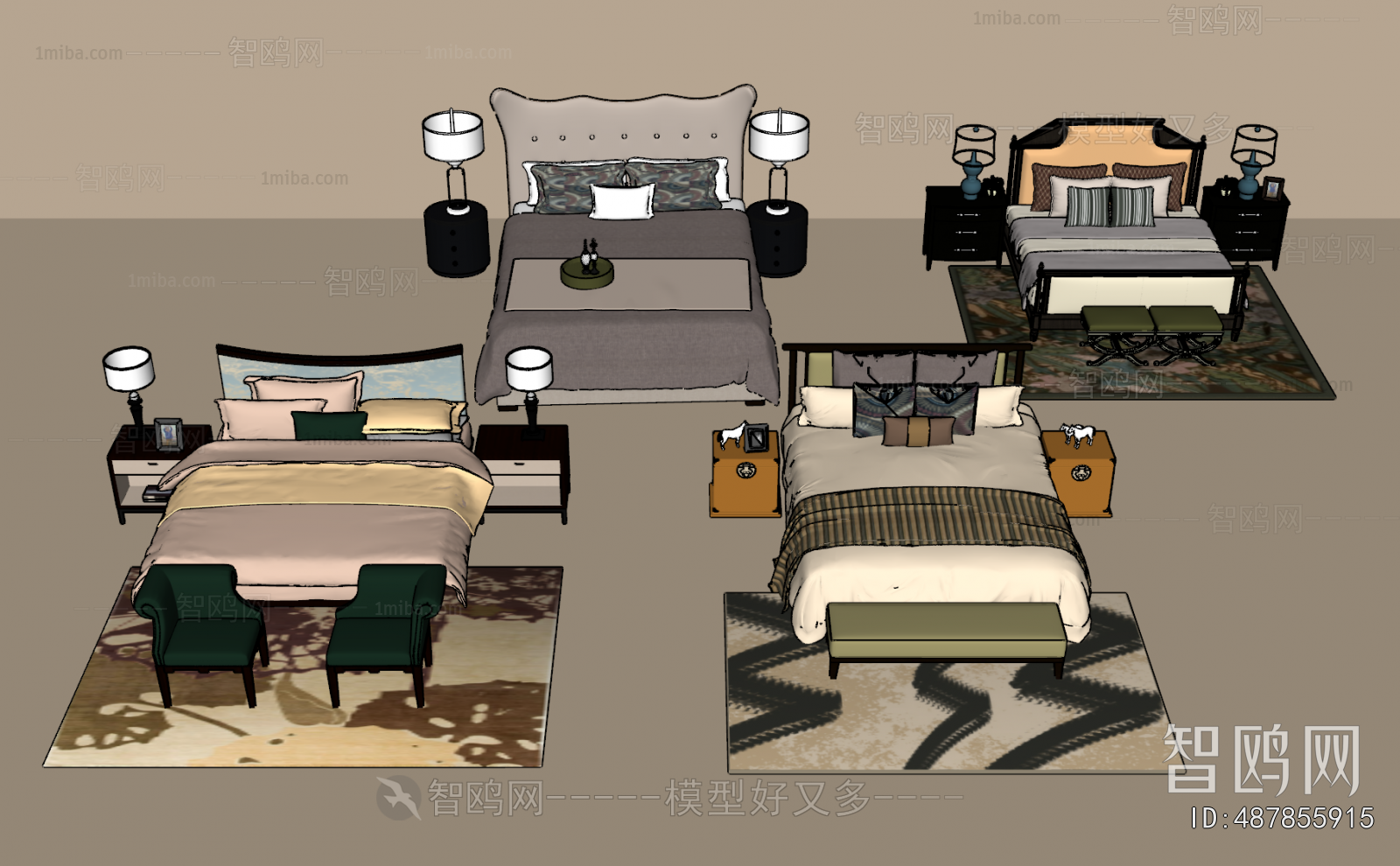 New Chinese Style Double Bed