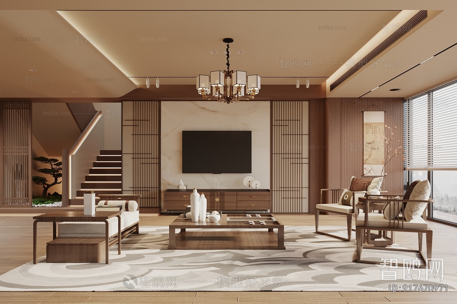 New Chinese Style A Living Room