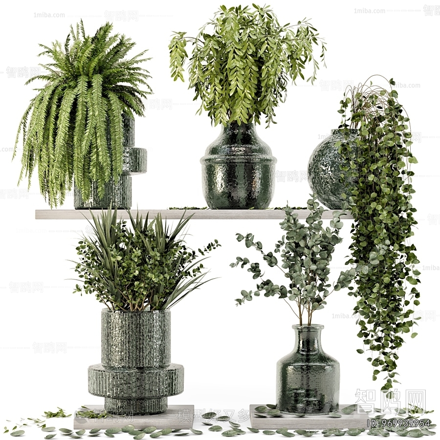 Modern Potted Green Plant