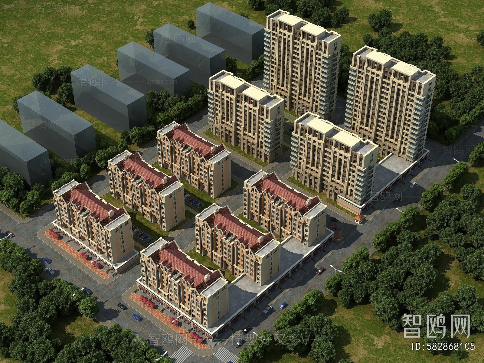 Modern Architectural Bird's-eye View Planning