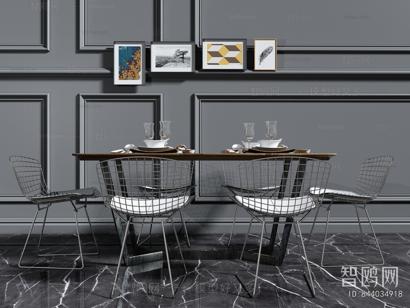 Industrial Style Dining Table And Chairs