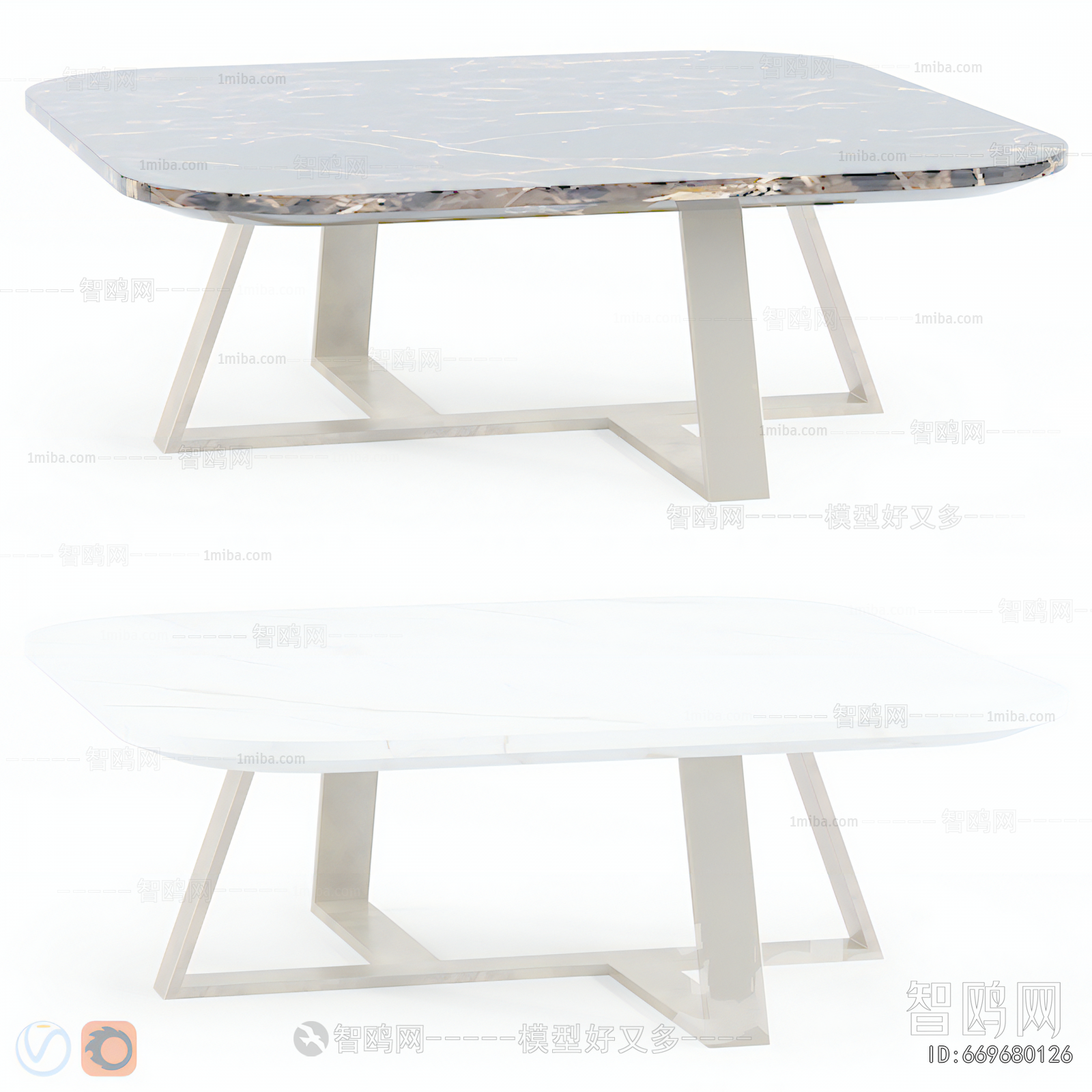 现代大理石茶几组合