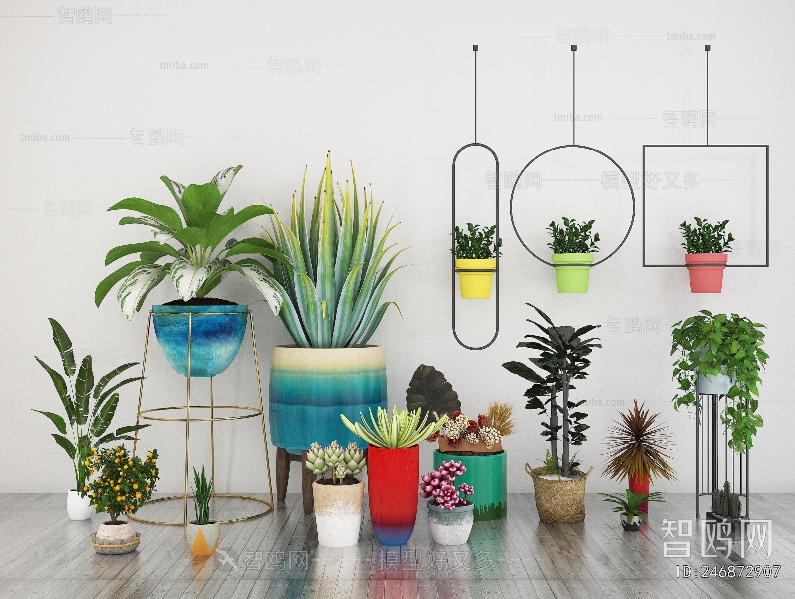 Modern Potted Green Plant