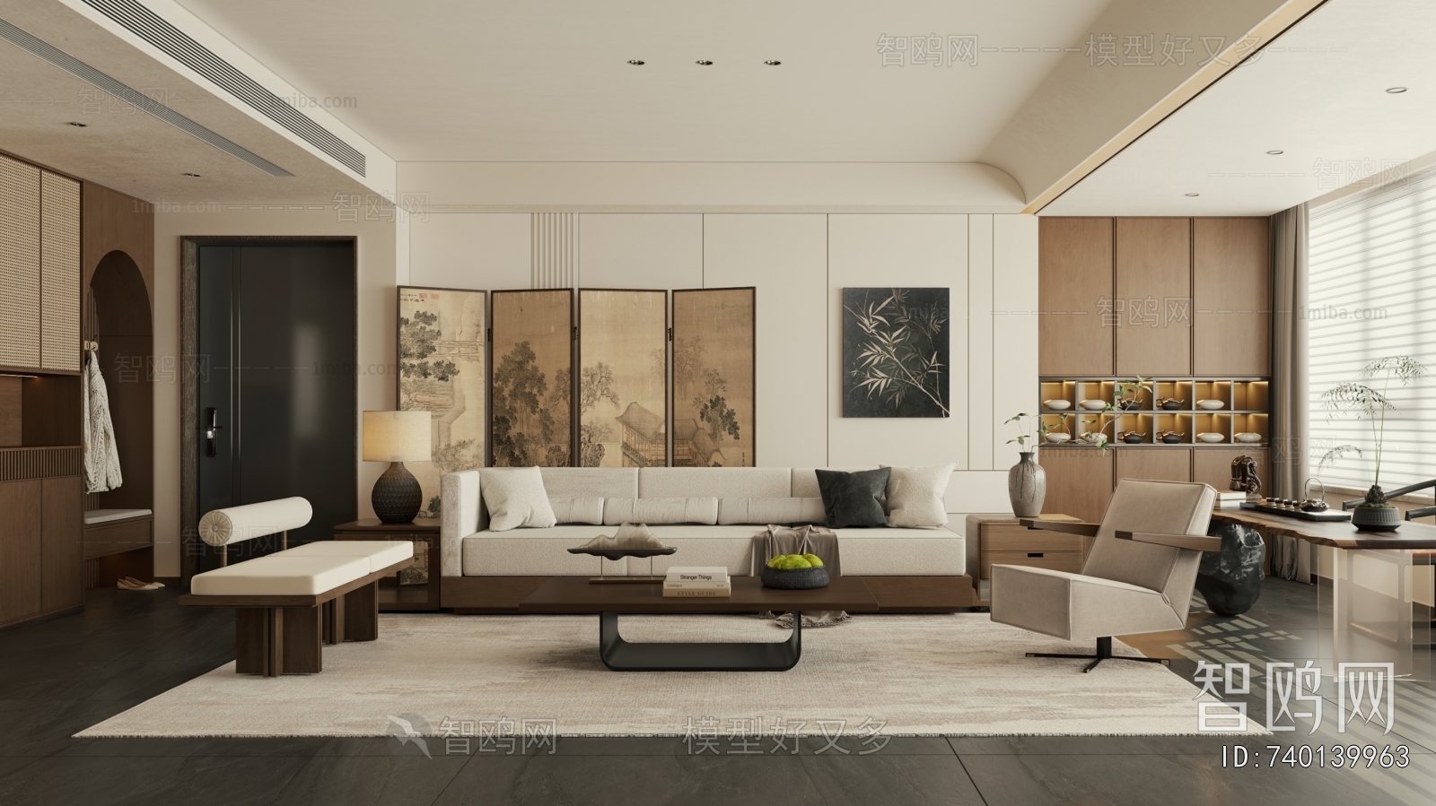 New Chinese Style A Living Room