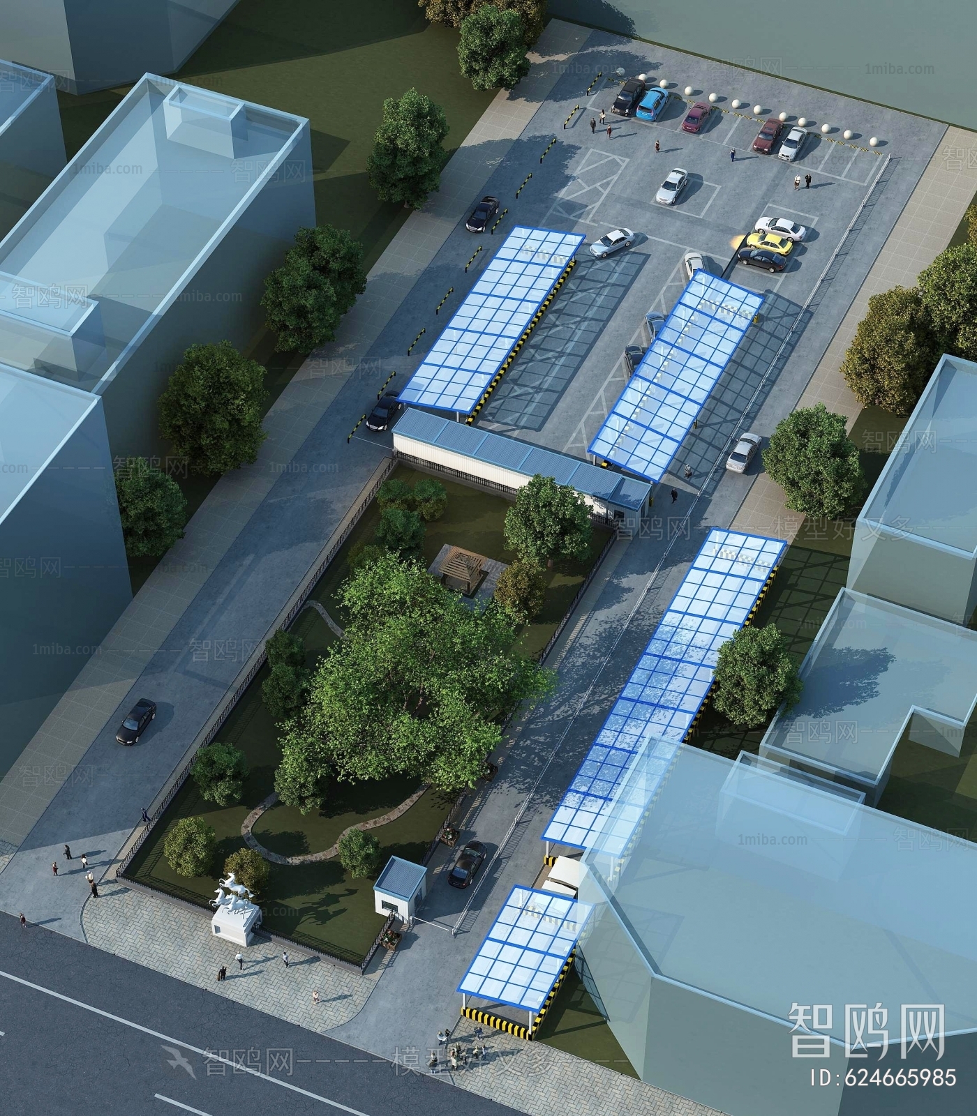 Modern Outdoor Parking Lot