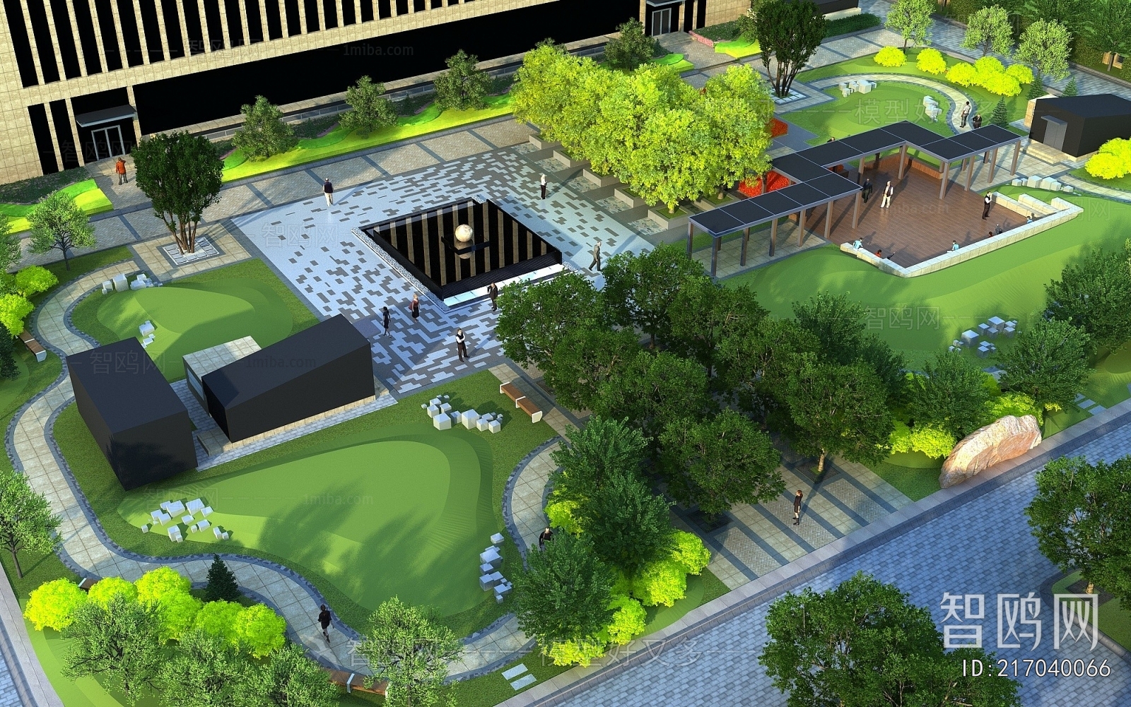 Modern Architectural Bird's-eye View Planning