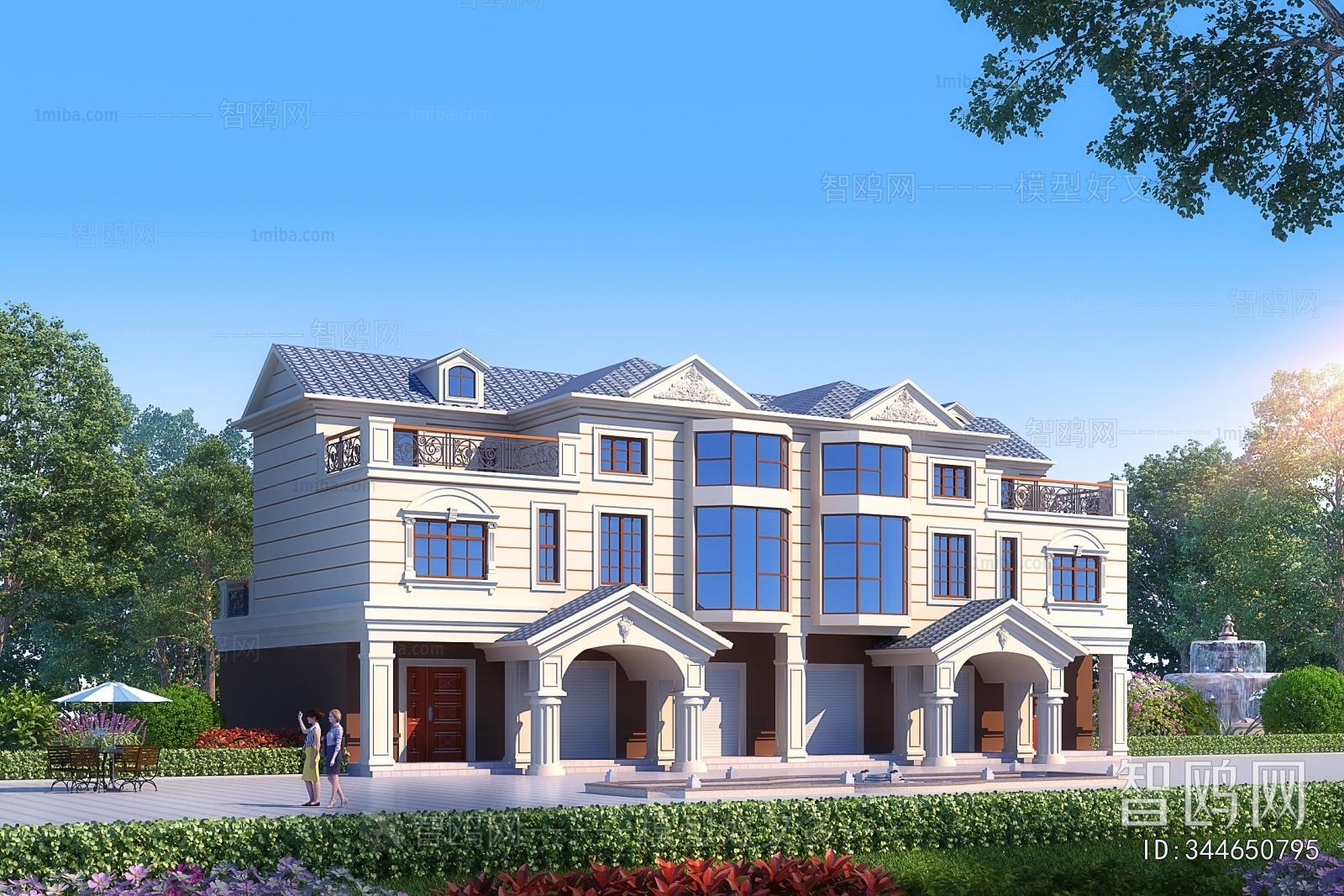 Simple European Style Double Townhouse