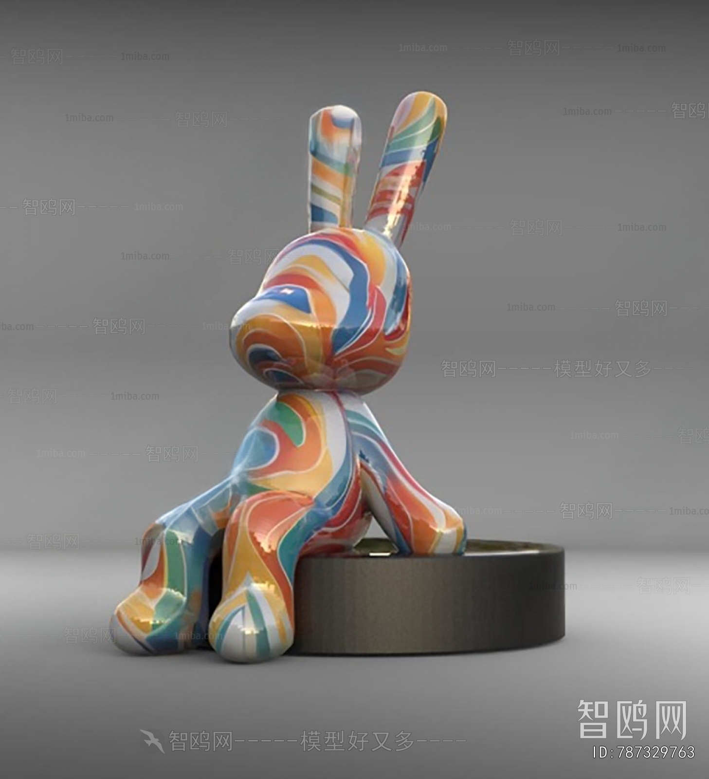 现代网红兔子雕塑