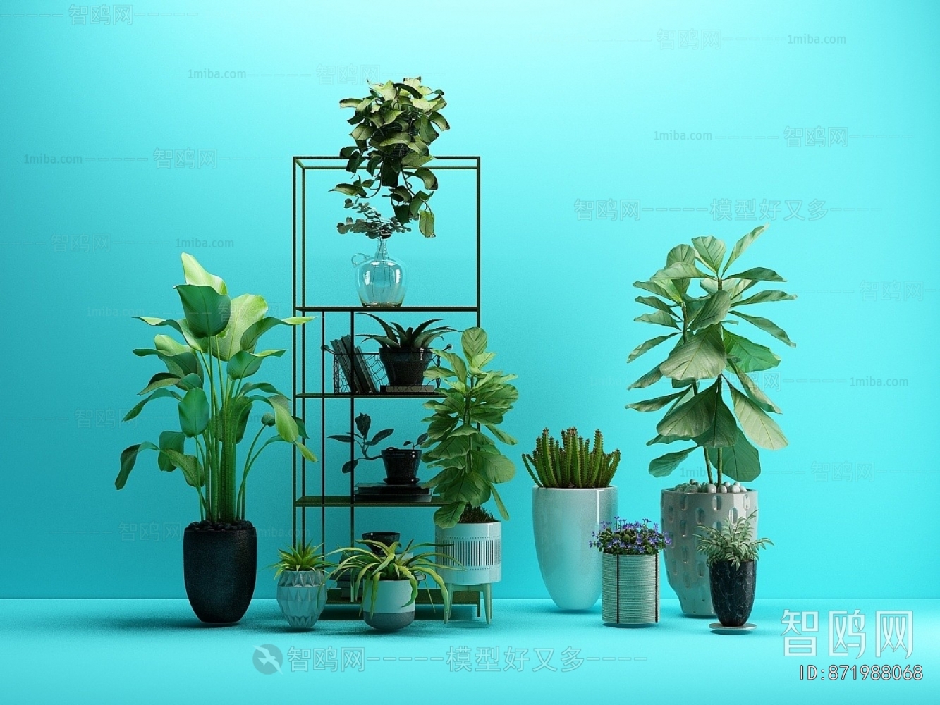 Modern Potted Green Plant
