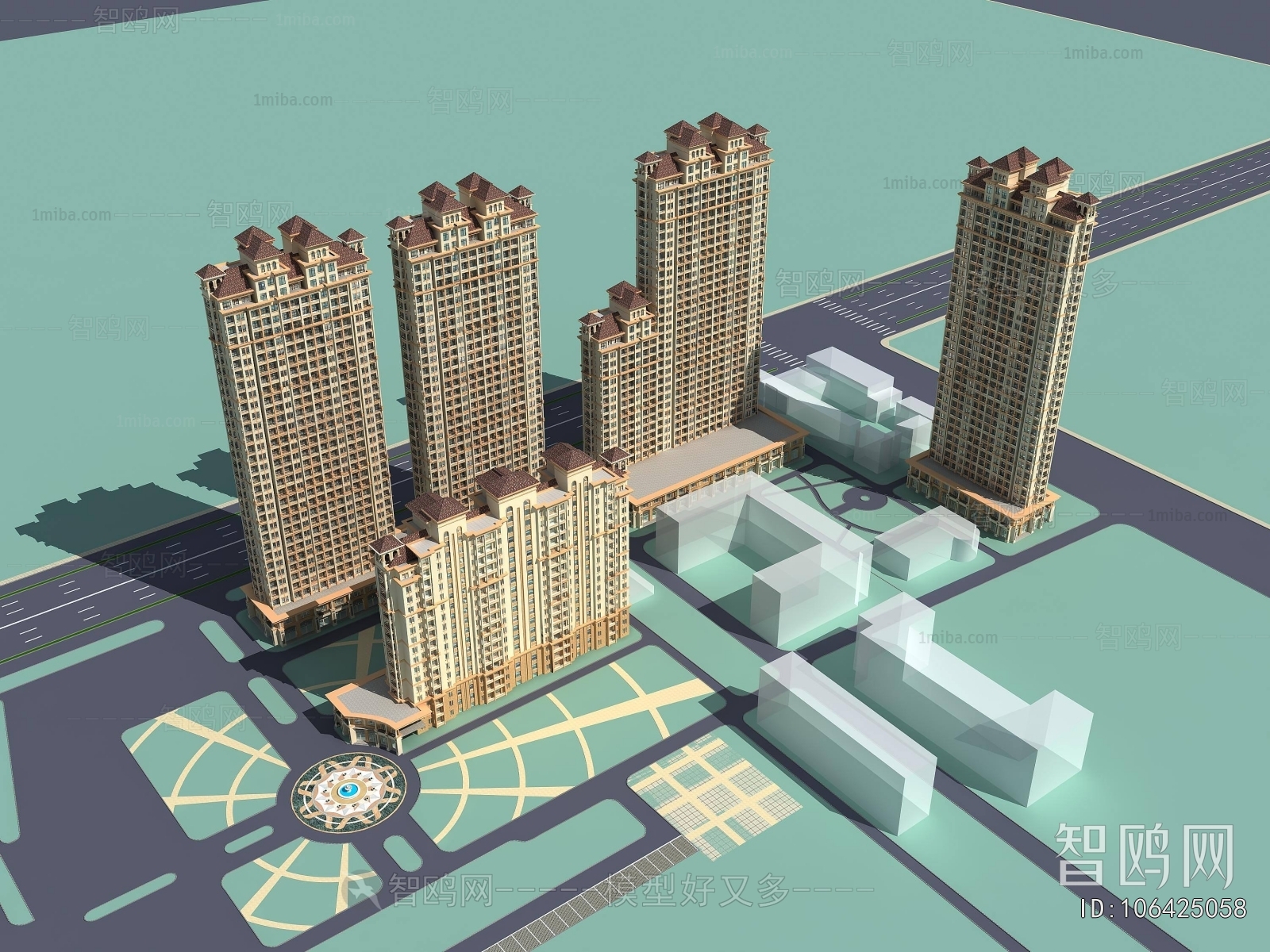 Modern Architectural Bird's-eye View Planning