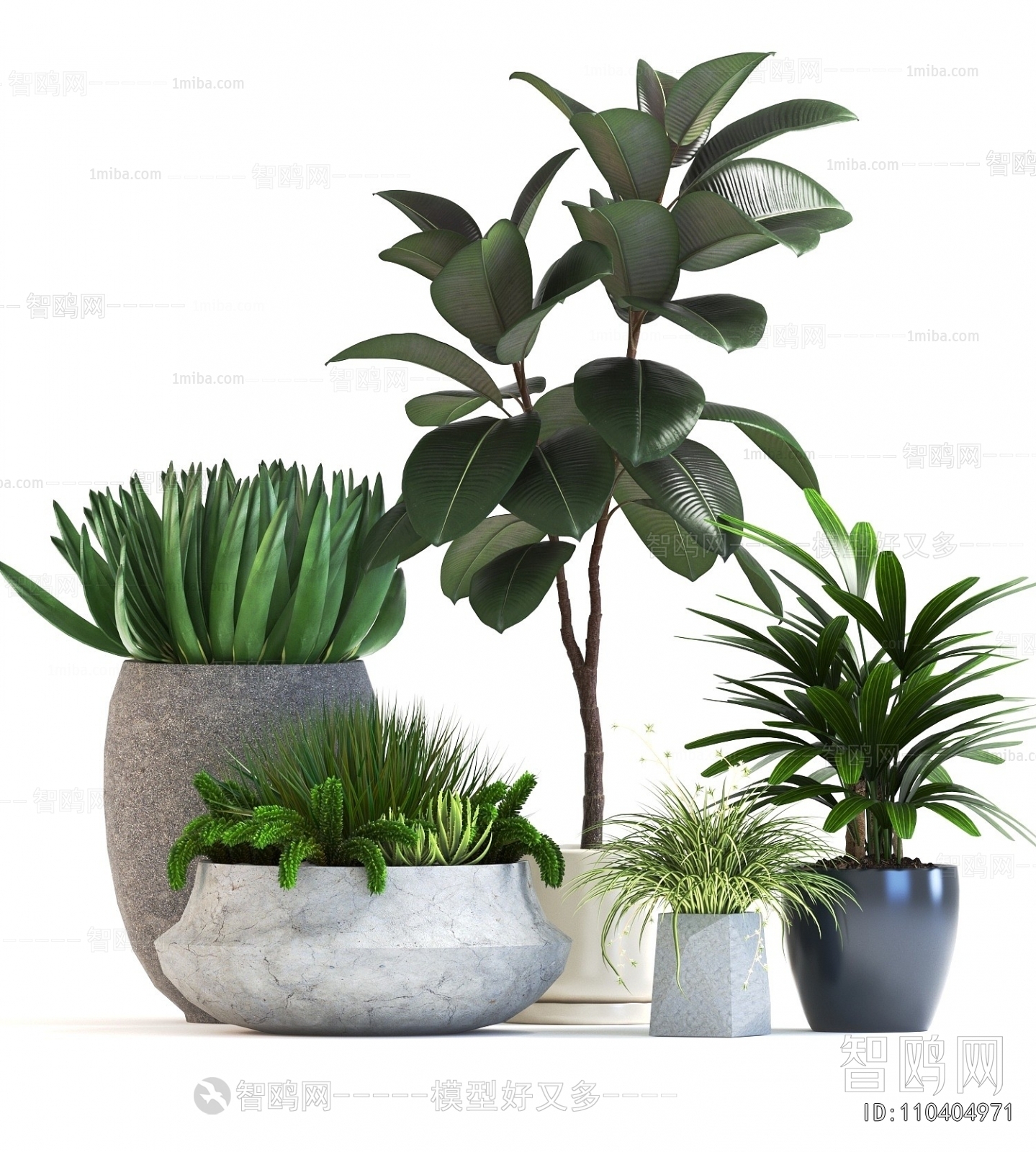 Modern Potted Green Plant