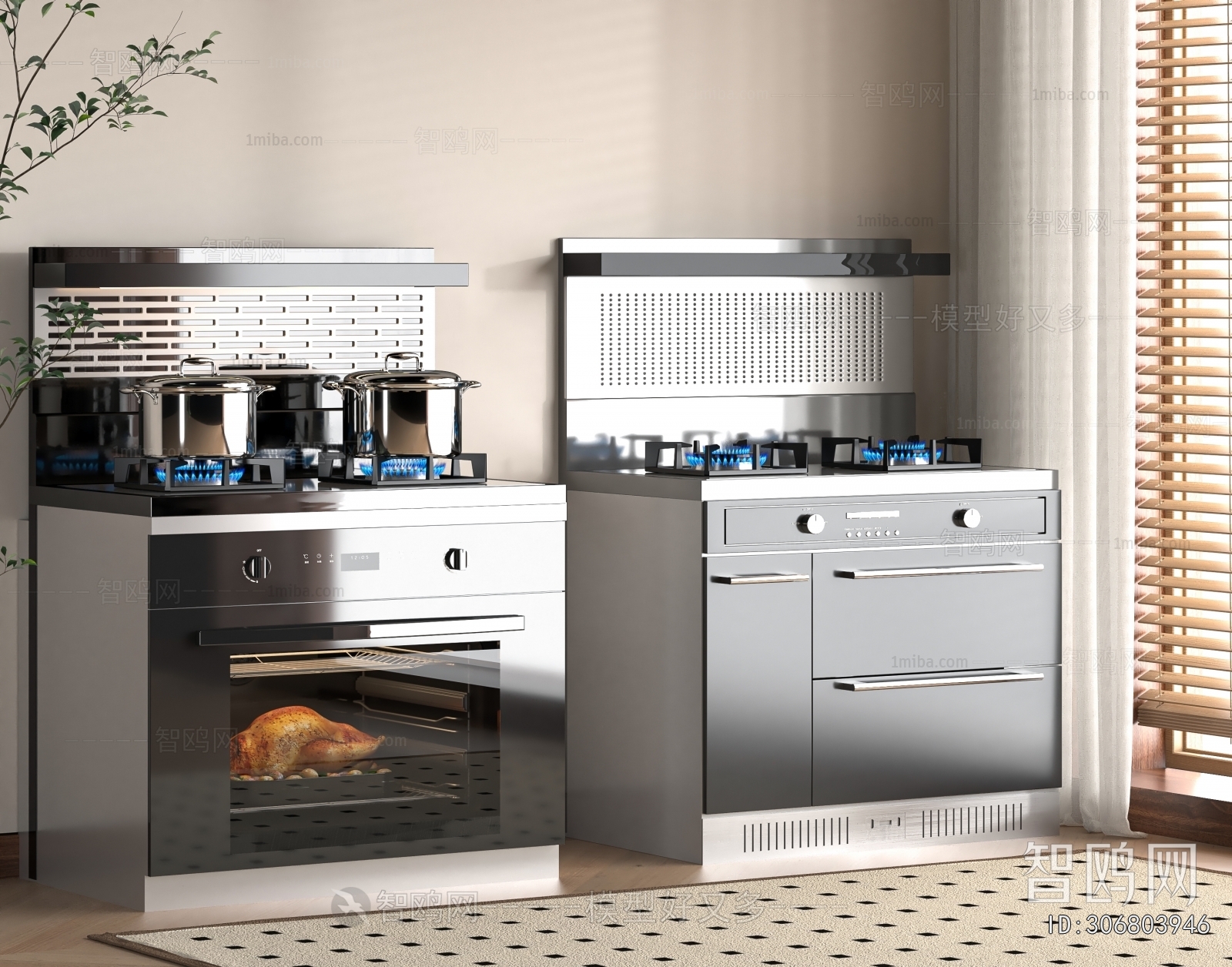 Modern Kitchen Electric Gas Range