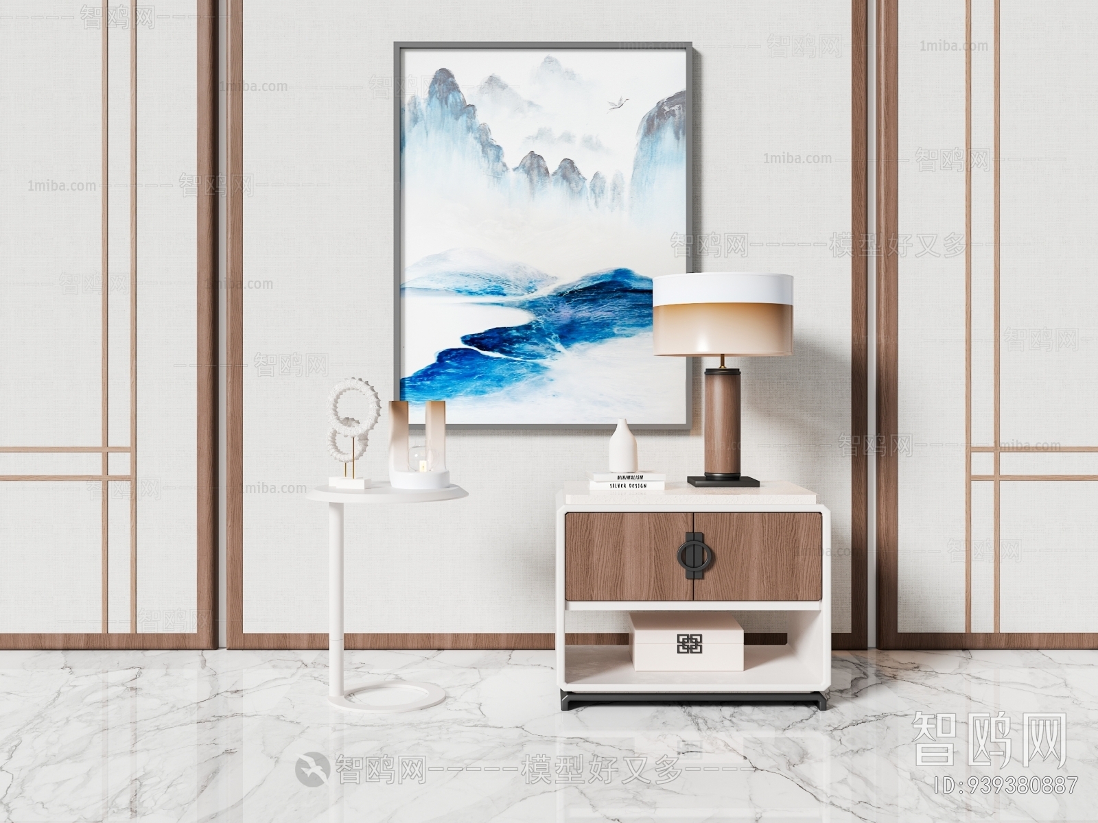 New Chinese Style Bedside Cupboard