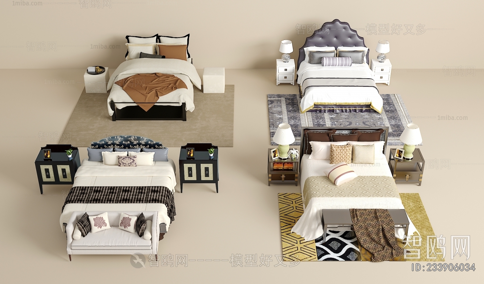 New Chinese Style Double Bed