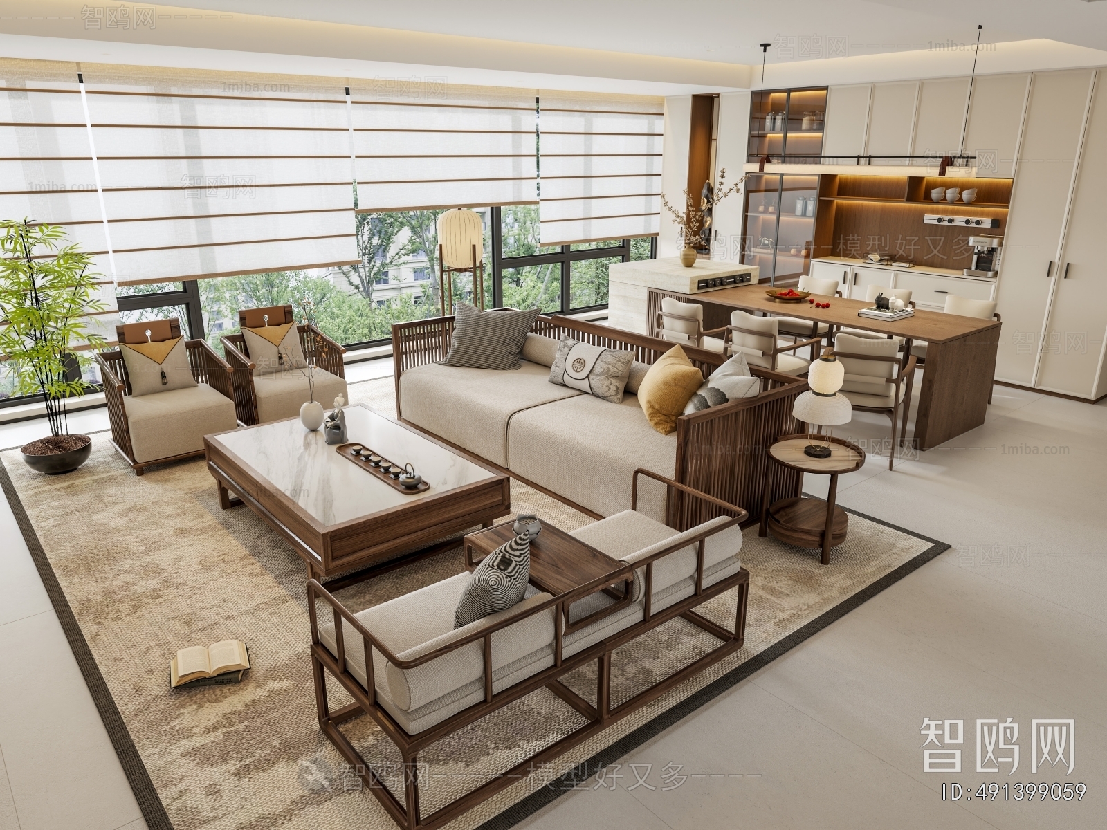 New Chinese Style A Living Room