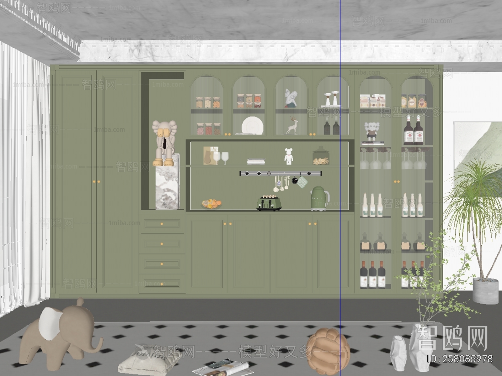 French Style Wine Cabinet