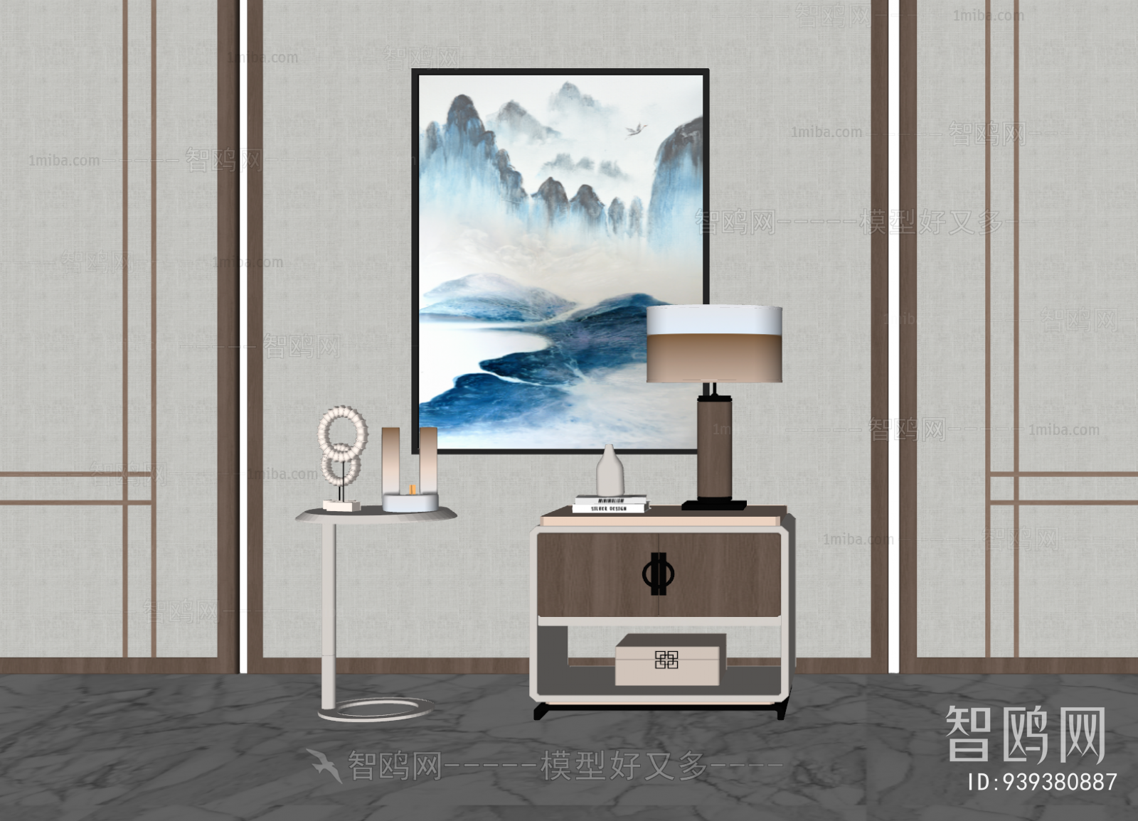 New Chinese Style Bedside Cupboard