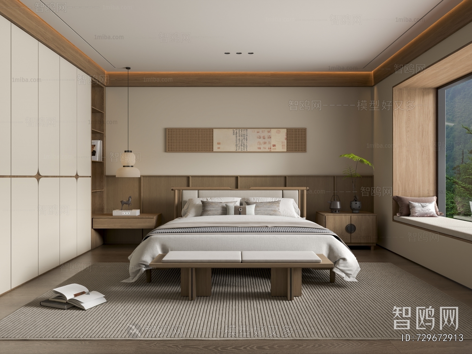 New Chinese Style Bedroom