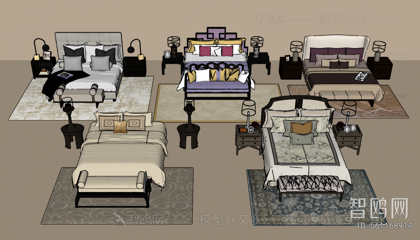 New Chinese Style Double Bed