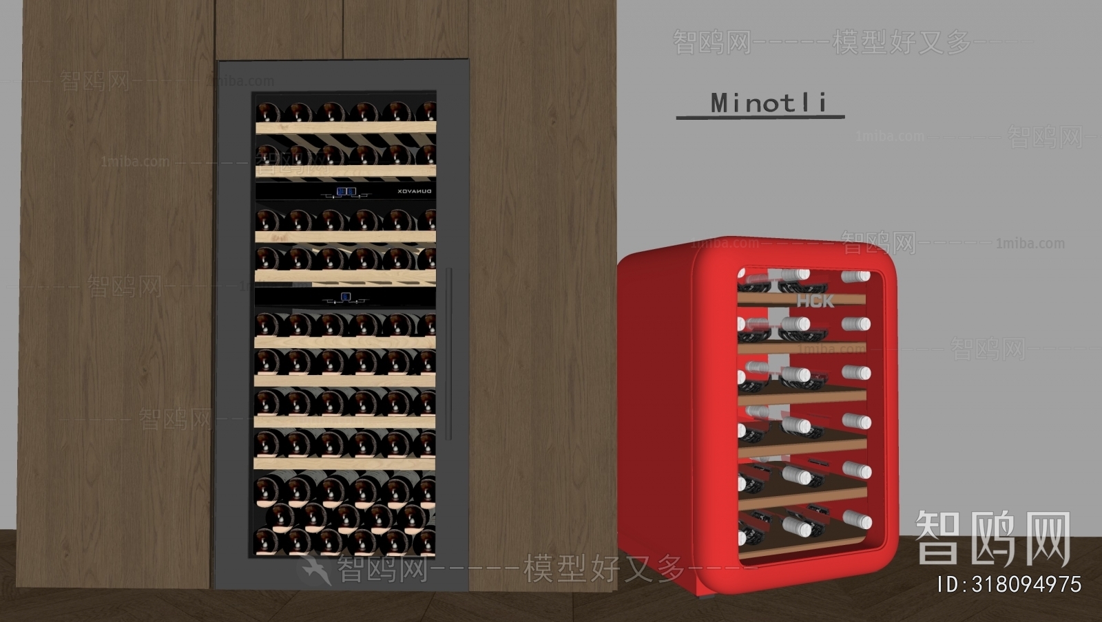 现代恒温红酒柜组合