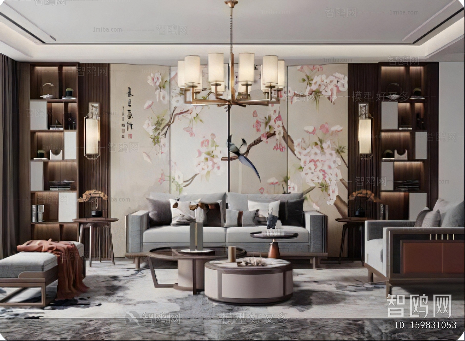 New Chinese Style A Living Room