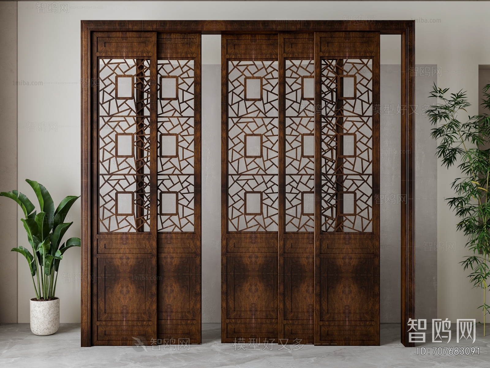 New Chinese Style Sliding Door