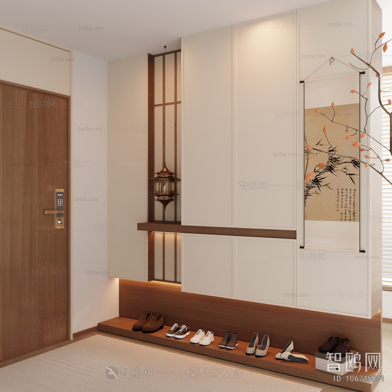 New Chinese Style Shoe Cabinet