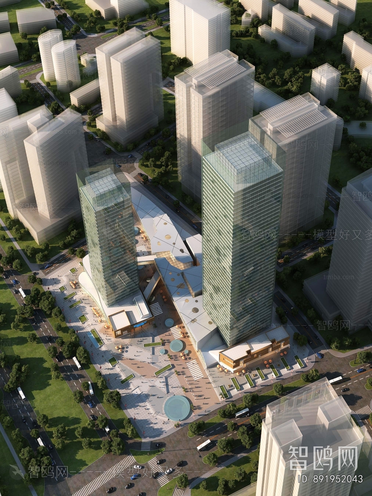 Modern Architectural Bird's-eye View Planning