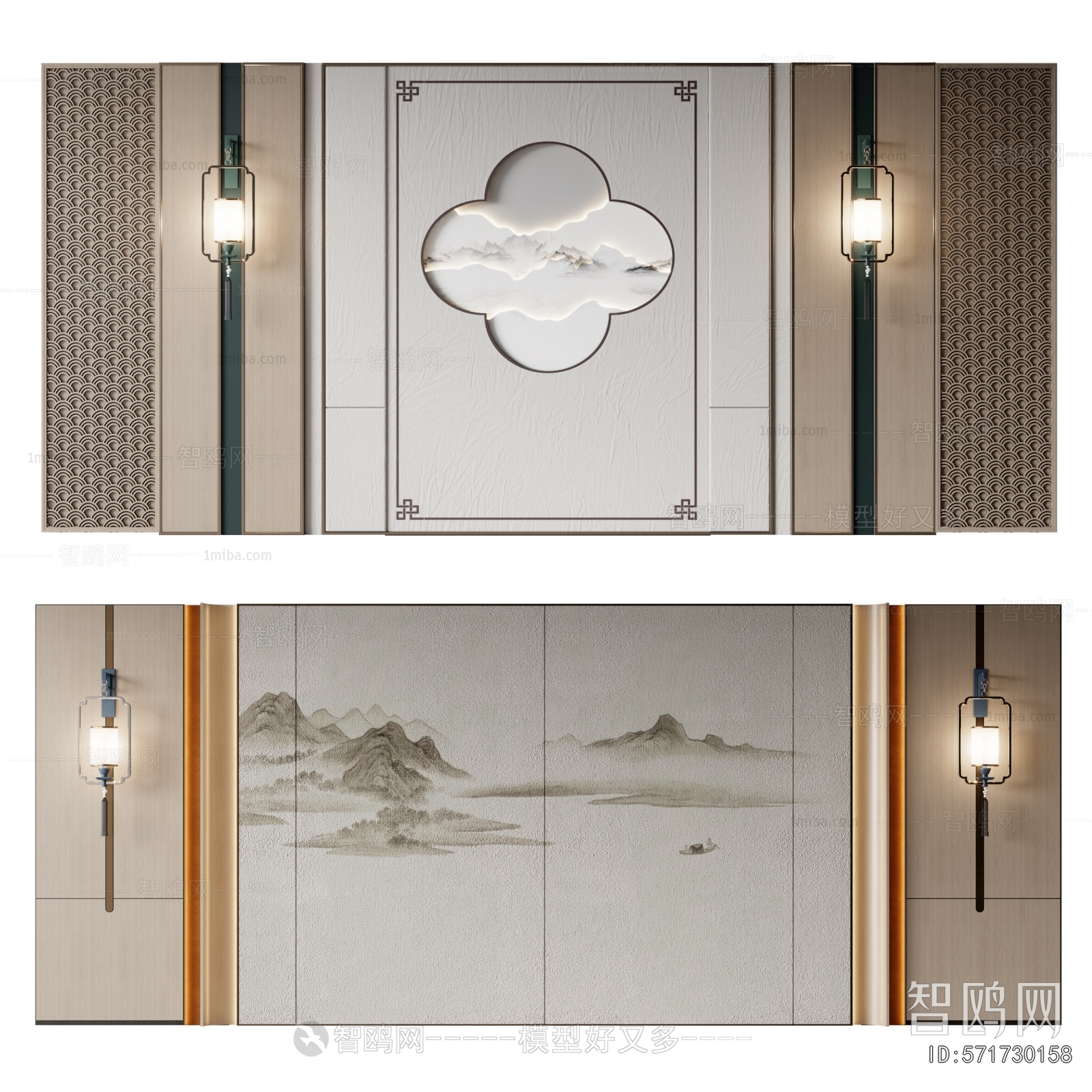 New Chinese Style TV Wall