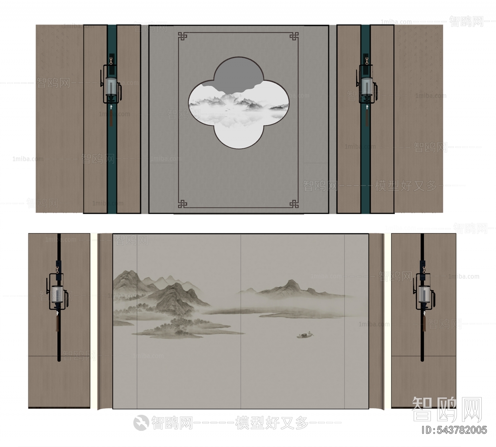 New Chinese Style TV Wall