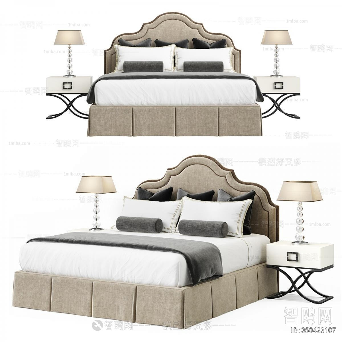 Simple European Style Double Bed