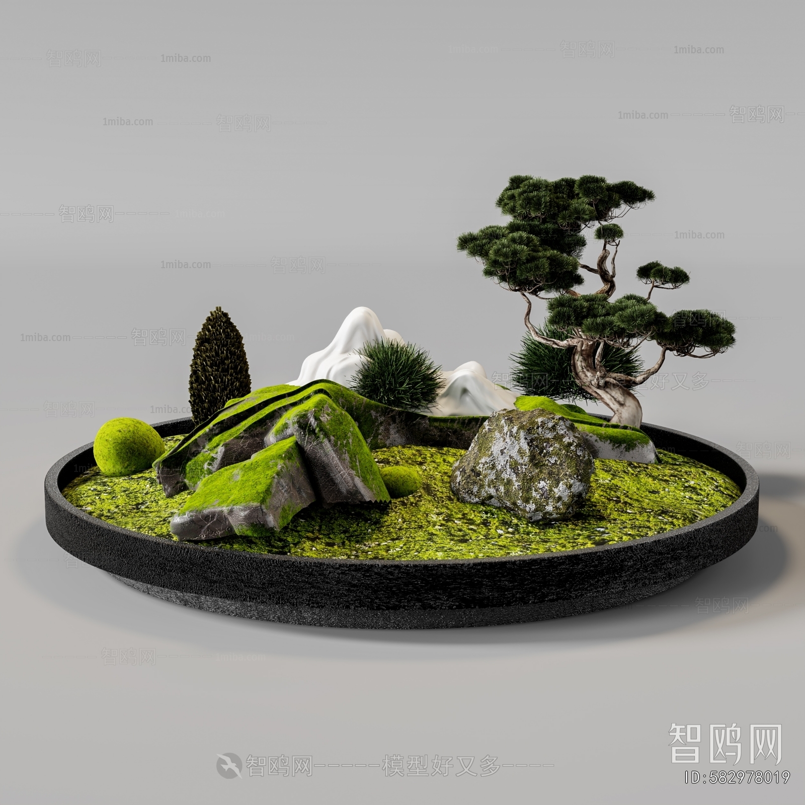 新中式景观植物小品