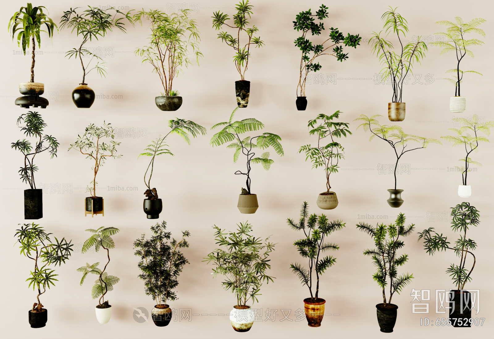 Modern Ground Green Plant Potted Plants