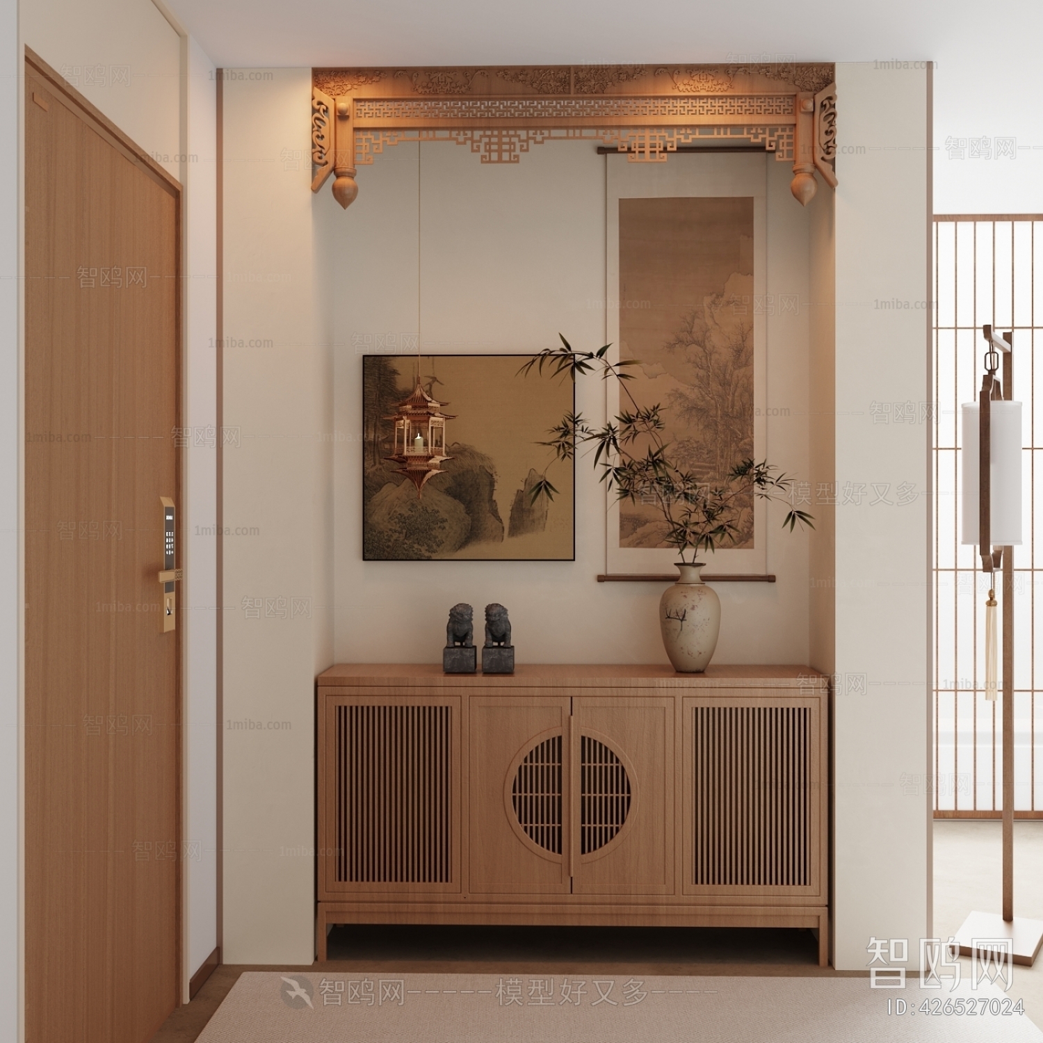 New Chinese Style Shoe Cabinet