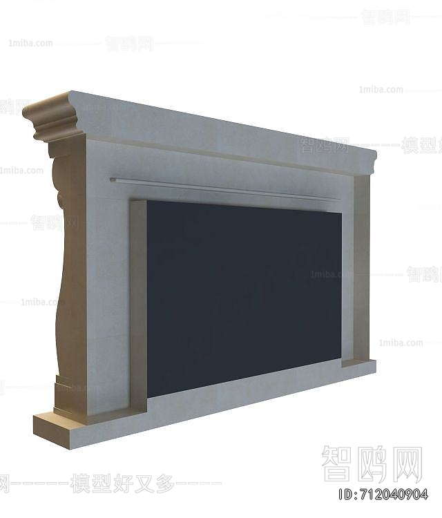 Simple European Style Fireplace