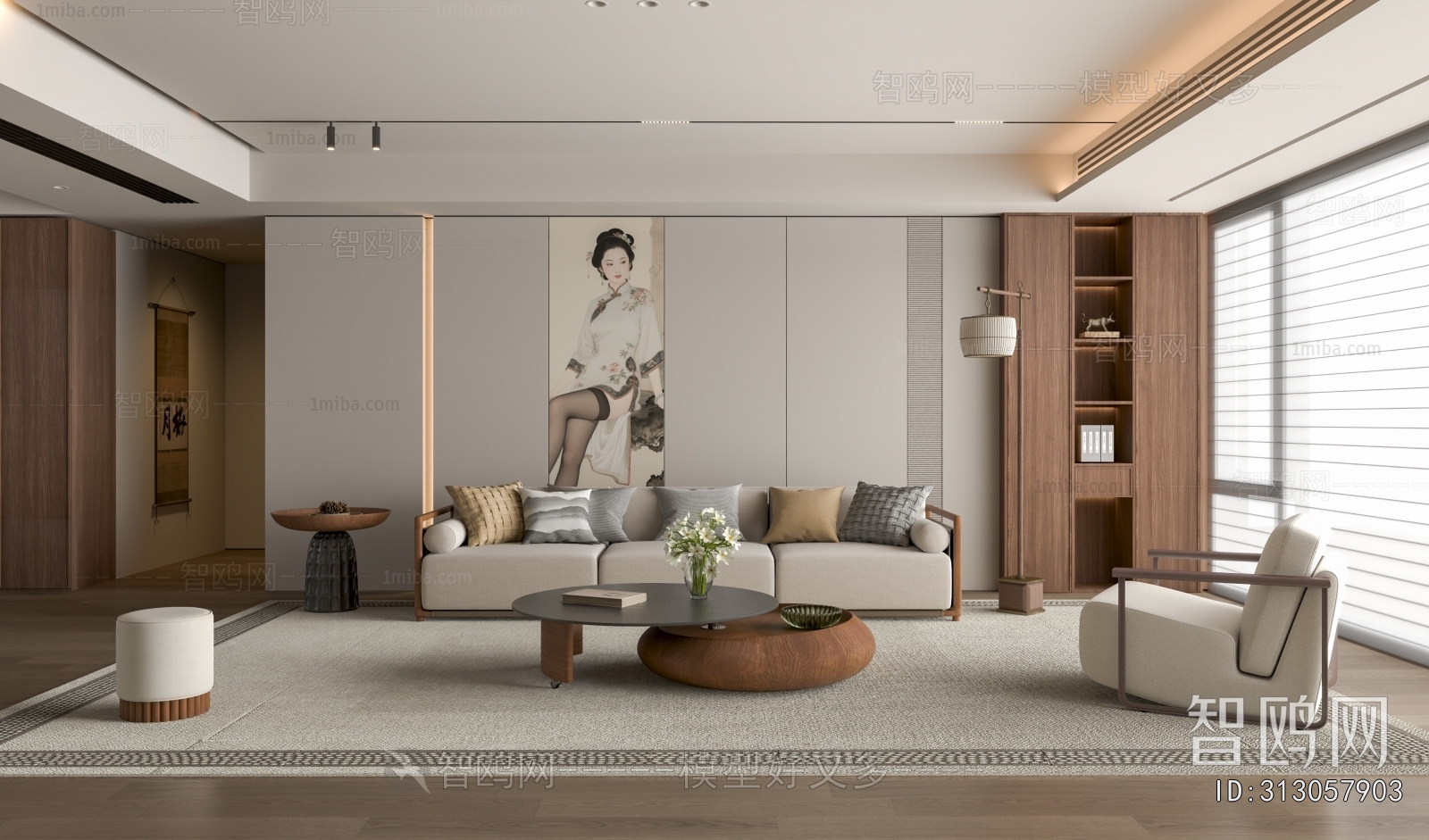 New Chinese Style A Living Room