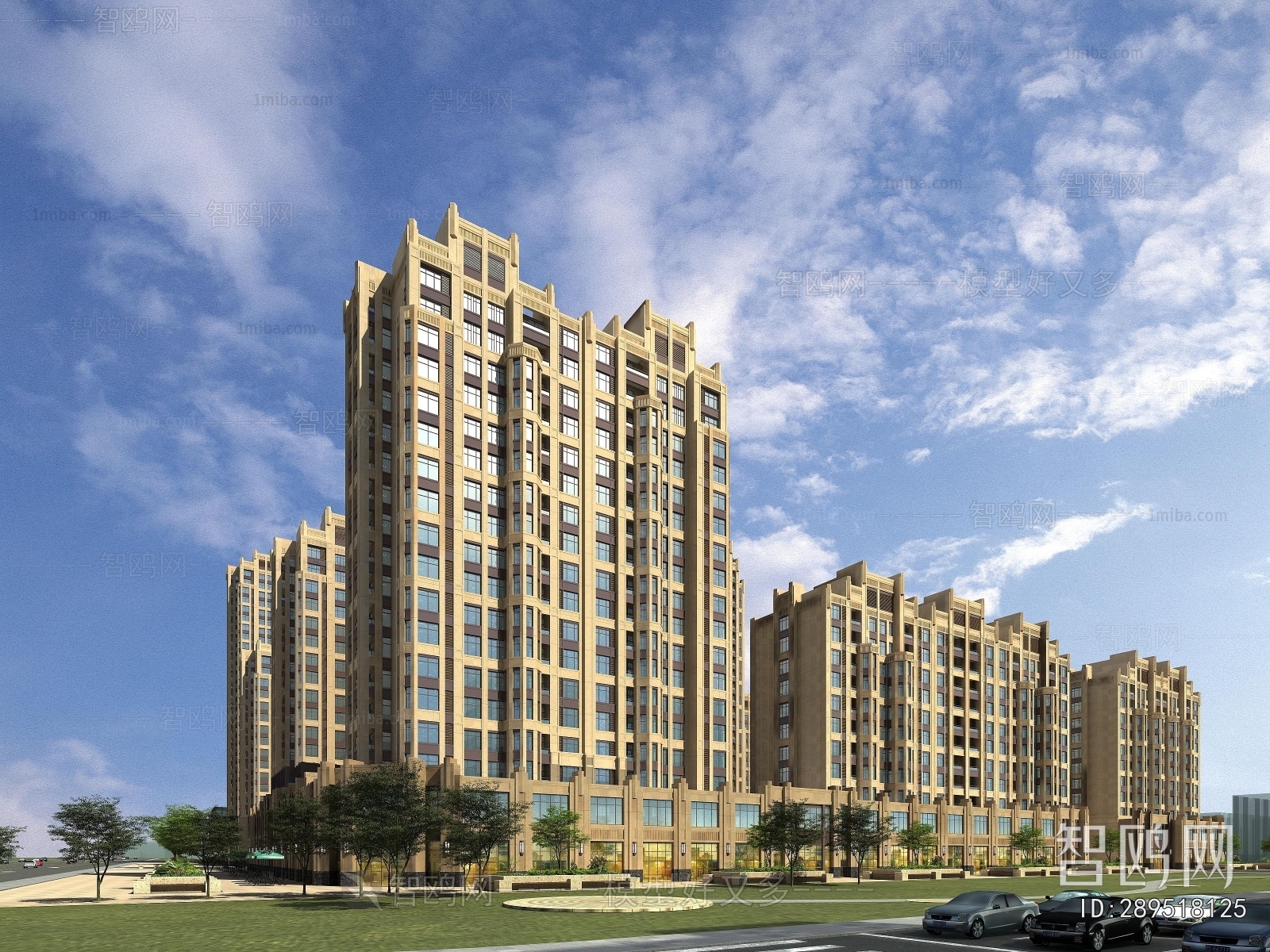 Simple European Style Architectural Bird's-eye View Planning